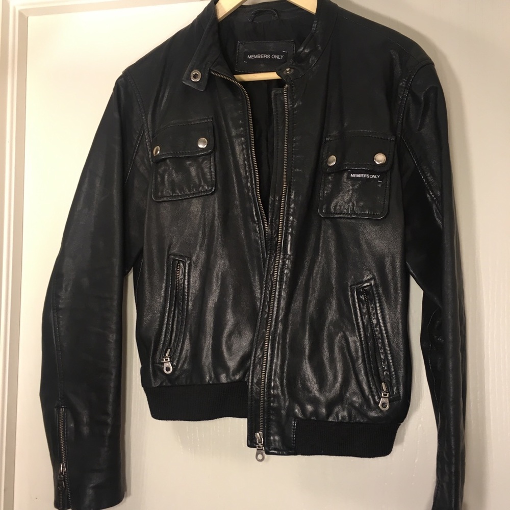 Leather Moto Jacket, M